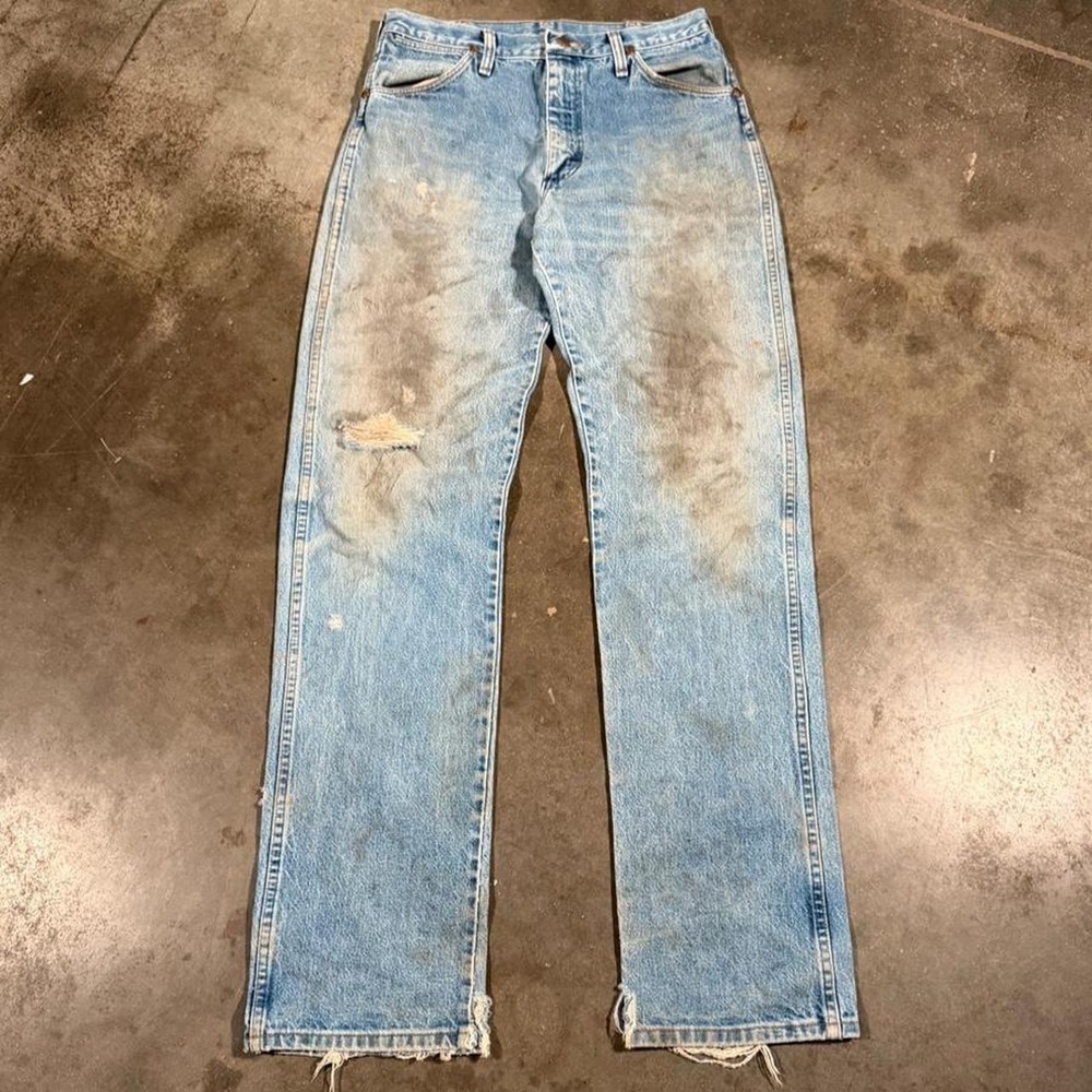 Vintage Wrangler Y2K Dirt Wash Straight Leg Jeans Blue Mens 29x34 Distressed